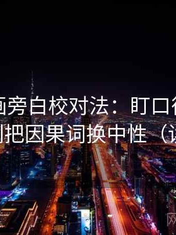 香蕉漫画旁白校对法：盯口径交代清吗，立刻把因果词换中性（读完更稳）