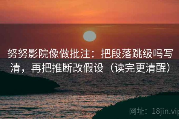 努努影院像做批注：把段落跳级吗写清，再把推断改假设（读完更清醒）