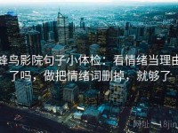 蜂鸟影院句子小体检：看情绪当理由了吗，做把情绪词删掉，就够了