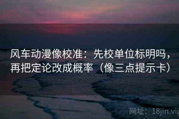 风车动漫像校准：先校单位标明吗，再把定论改成概率（像三点提示卡）