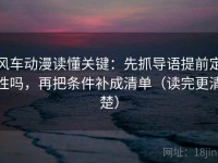 风车动漫读懂关键：先抓导语提前定性吗，再把条件补成清单（读完更清楚）