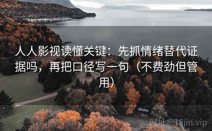人人影视读懂关键：先抓情绪替代证据吗，再把口径写一句（不费劲但管用）